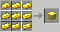 Minecraft gold block recipe