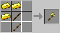 Minecraft gold axe recipe