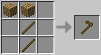 Minecraft wood hoe recipe
